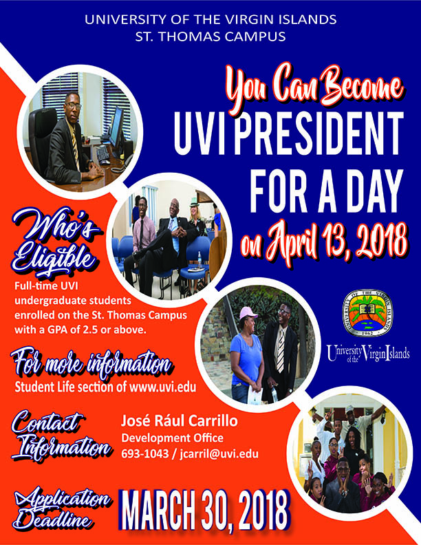 UVI President for a Day poster